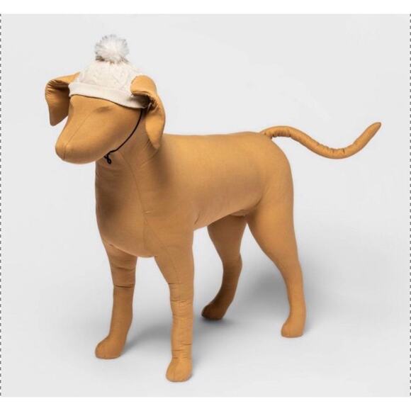 NEW Puppy Dog PET SWEATER & HAT OUTFIT Set LG Cream Knit Boots Barkley to 80lb - Picture 9 of 11